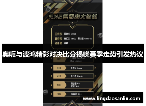 奥呃与波鸿精彩对决比分揭晓赛季走势引发热议